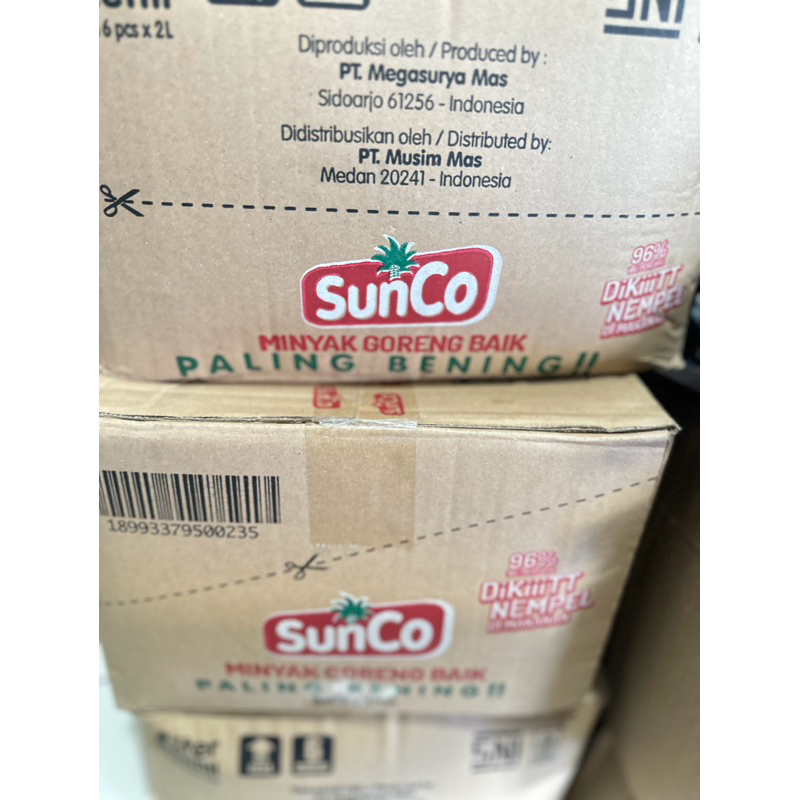 

[ KHUSUS ] GROSIR MINYAK GORENG SUNCO 2lt 1 karton 6 pouch minyak goreng bening