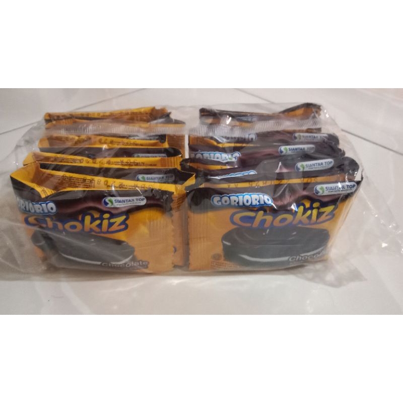 

Goriorio Chokiz Chocolate Sandwich Biscuit / Biskuit Krim Salut Cokelat 1 pak isi 20 pcs