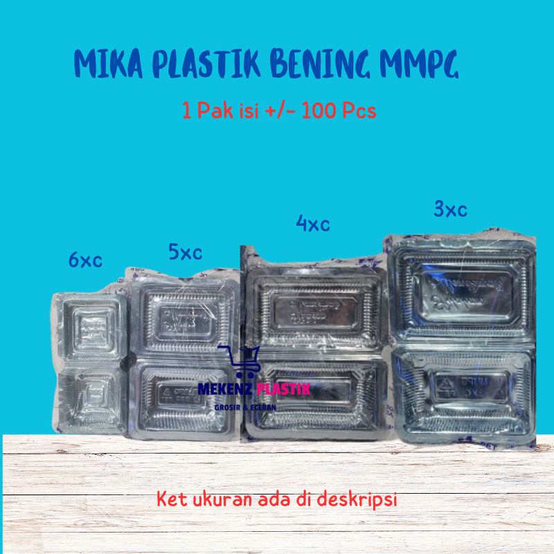 Mika Plastik Bening 3XC 4XC 5XC 6XC Isi 100 Pcs l Mika Kue Roti Bolu Makanan Nasi Puding