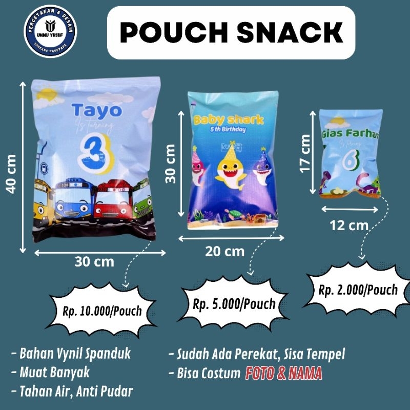 

Pouch Snack - Bingkisan Ulang Tahun, Lebaran IdulFitri - IdulAdha Ukuran S M L / Kantong Hempers Bingkisan Sovenir Anak