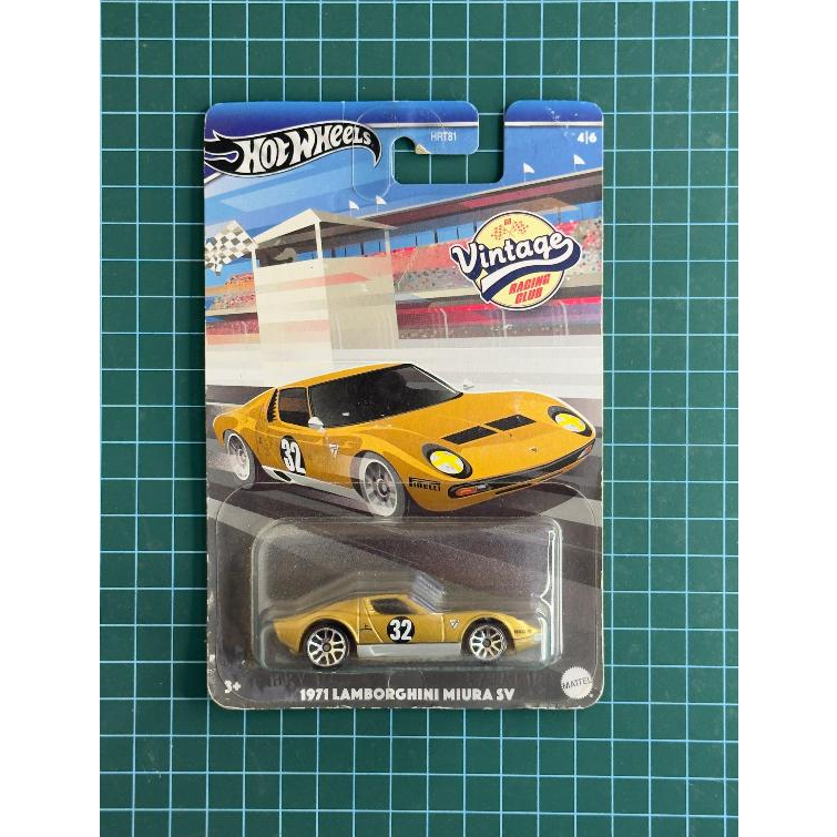 HOT WHEELS 1971 LAMBORGHINI MIURA SV  VINTAGE RACING CLUB GOLD KERUT