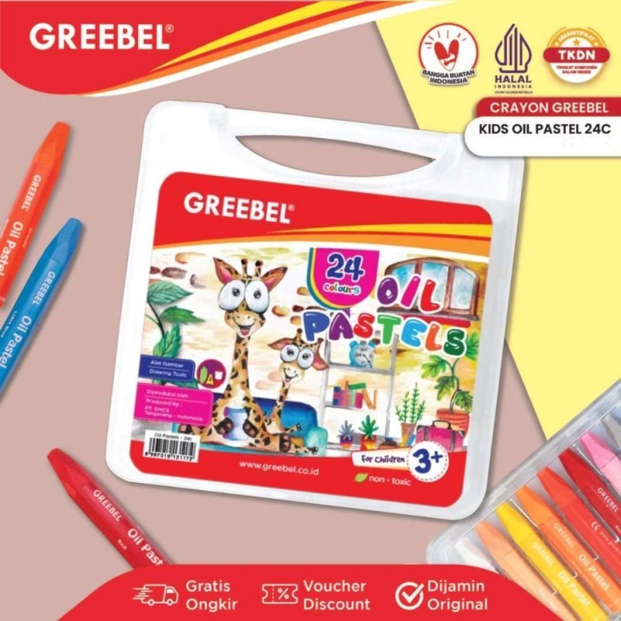 

Oil Pastel Crayon Greebel PP-24C 24 Warna Krayon Minyak Non Toxic