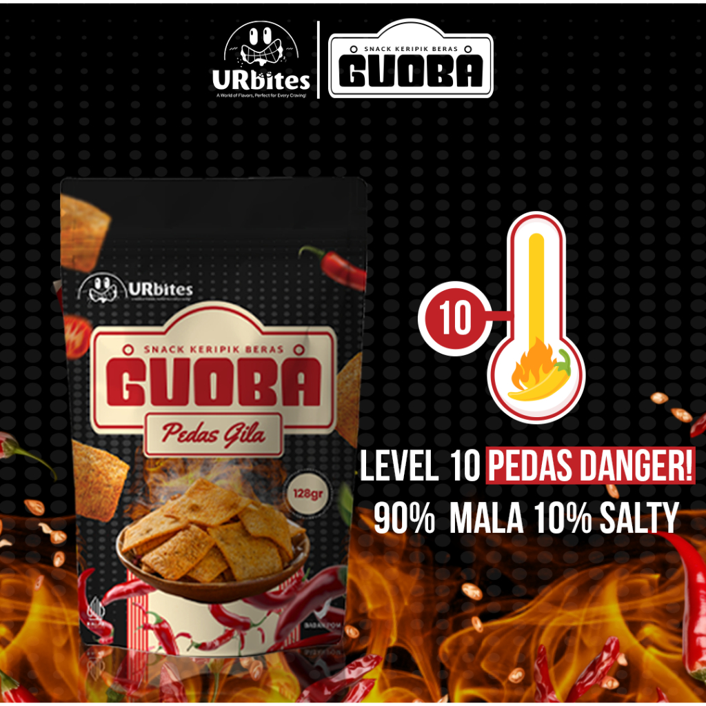 

KERIPIK GUOBA - Snacks Keripik Beras Rasa Pedas Gila 128gr Pedasnya Bikin Merem Melek, Keriuknya Nagih