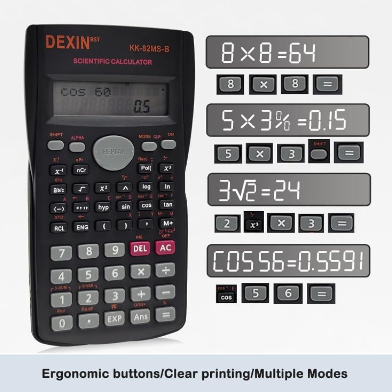 

DEXIN Kalkulator Elektronik Scientific Calculator - KK-82MS-B