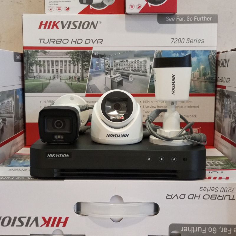 PAKET CCTV HIKVISION 4CH DVR 5MP 3 CAMERA 5MP + HARDISK 500GB - 4TB COMPLETE.