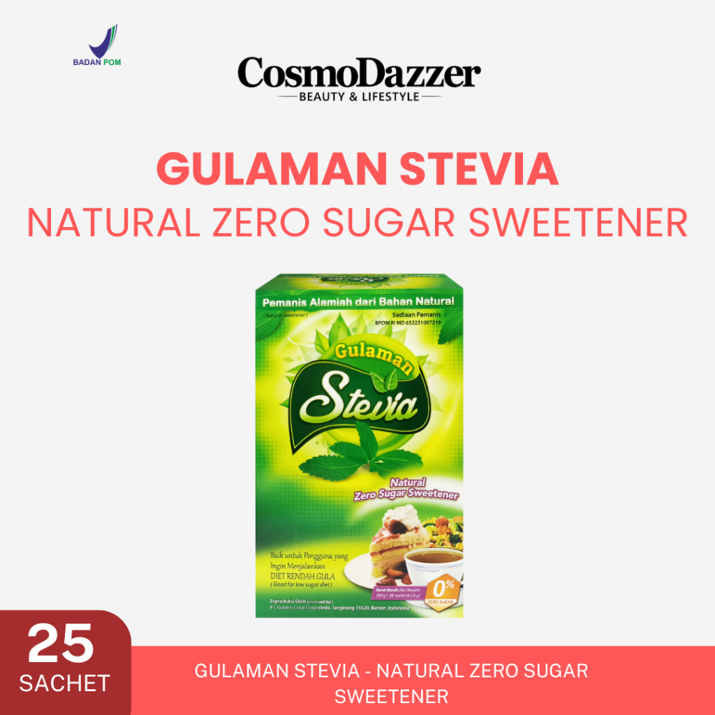 

GULAMAN STEVIA PEMANIS ALAMIAH DARI BAHAN NATURAL 1 BOX ISI 25, 50 & 100 SACHET