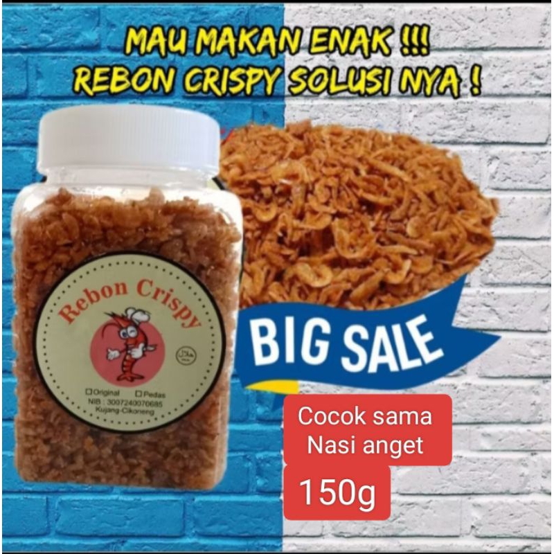 

Ikan Asin Rebon Crispy Gurih Pedas Pedas manis 150g cocok di makan sama nasi anget