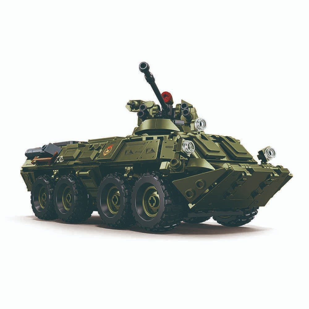 Sluban Kendaraan Tempur BTR-80AS IFV – Mainan Rakit Tank Militer 2in1 Model Bricks M38-B1251
