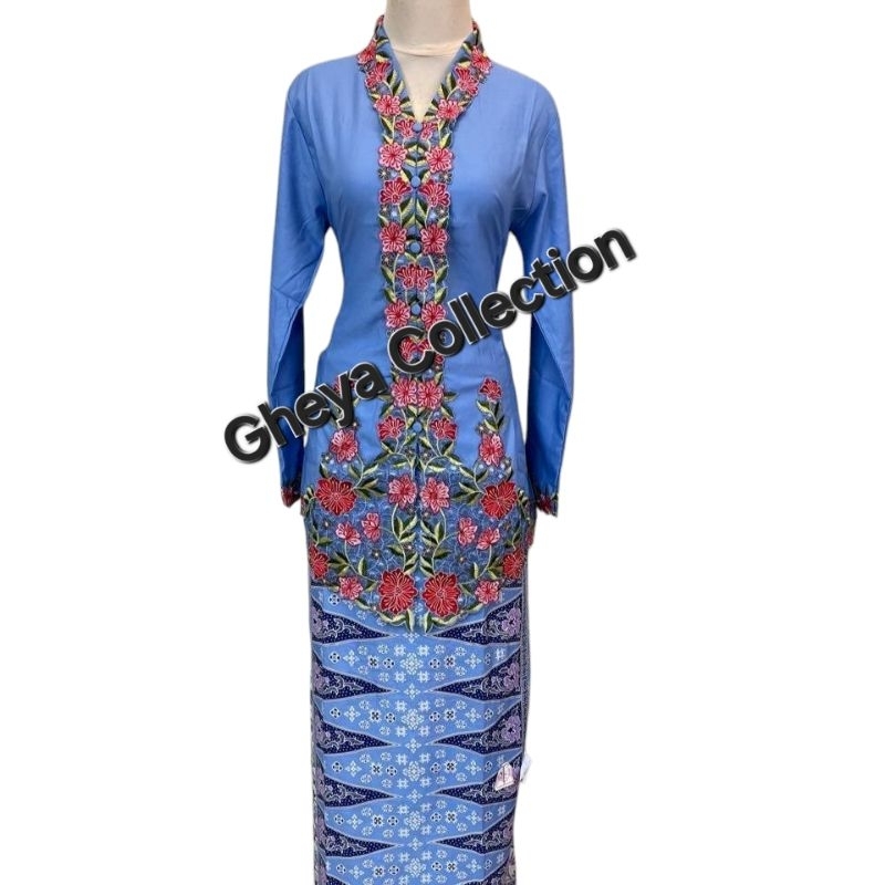 GHEYA||kebaya encim bordir bunga pancawarna||seragam kerja kantor||kebaya wanita lengan panjang||keb