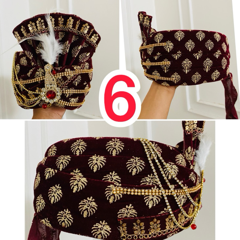 Turban India Premium  (6) Topi Untuk Pengantin Pria / Topi India / Topi Pengantin Pria