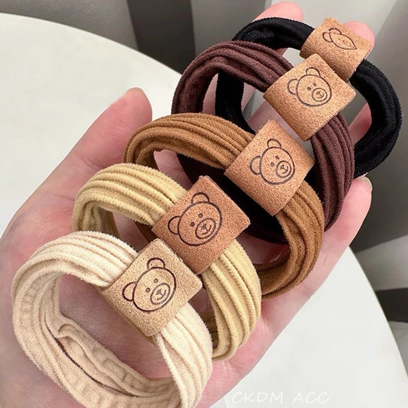 Kunciran Ikat Rambut Bear Tag Ponytail Karet Scrunchie Anak Wanita Korean Style Ikat Cepol Rambut