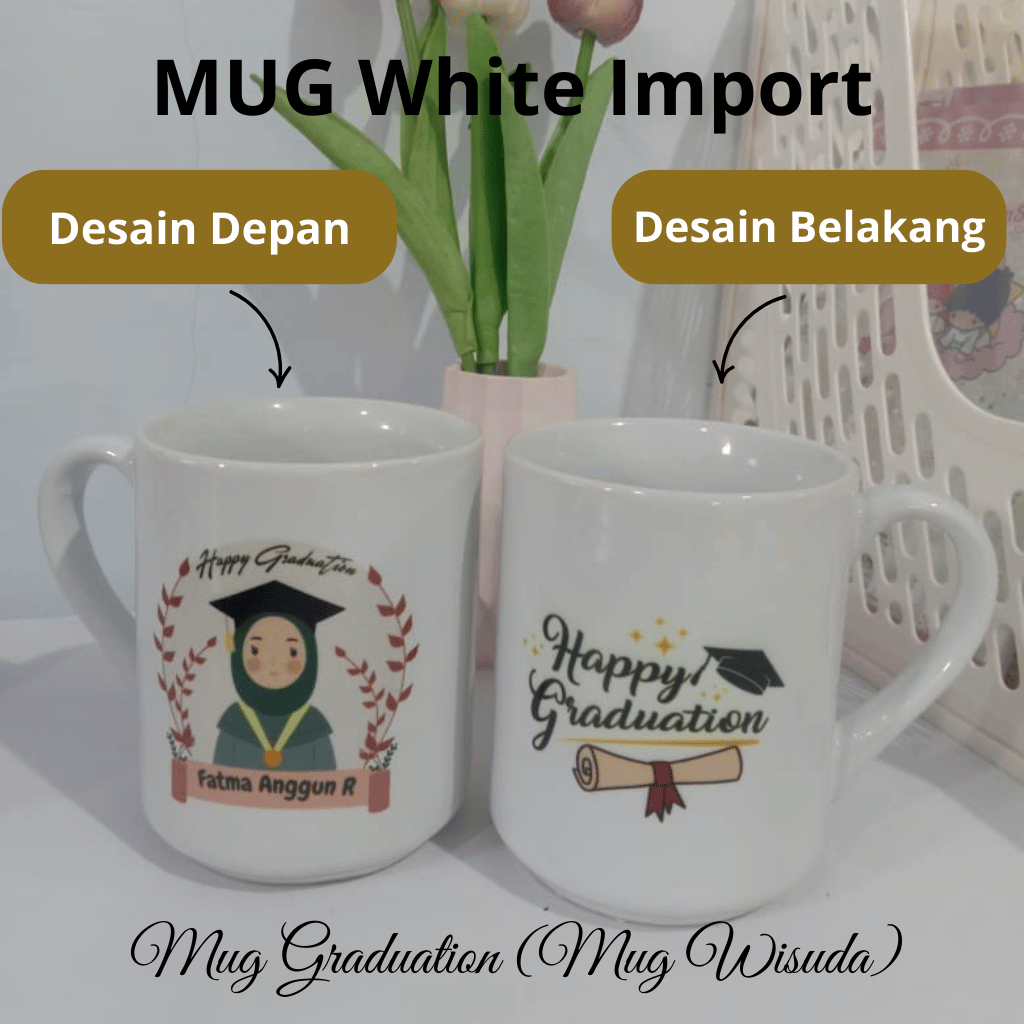 Mug Custom Wisuda  / Kado Wisuda / Mug Graduation Gift /Mug Nama