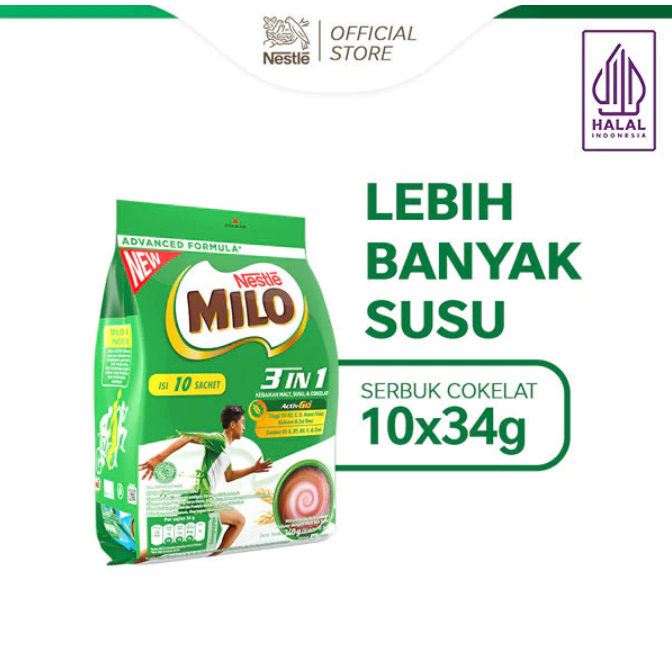 

Milo 3 in 1 Activ Go Polybag 10 x 34 gr