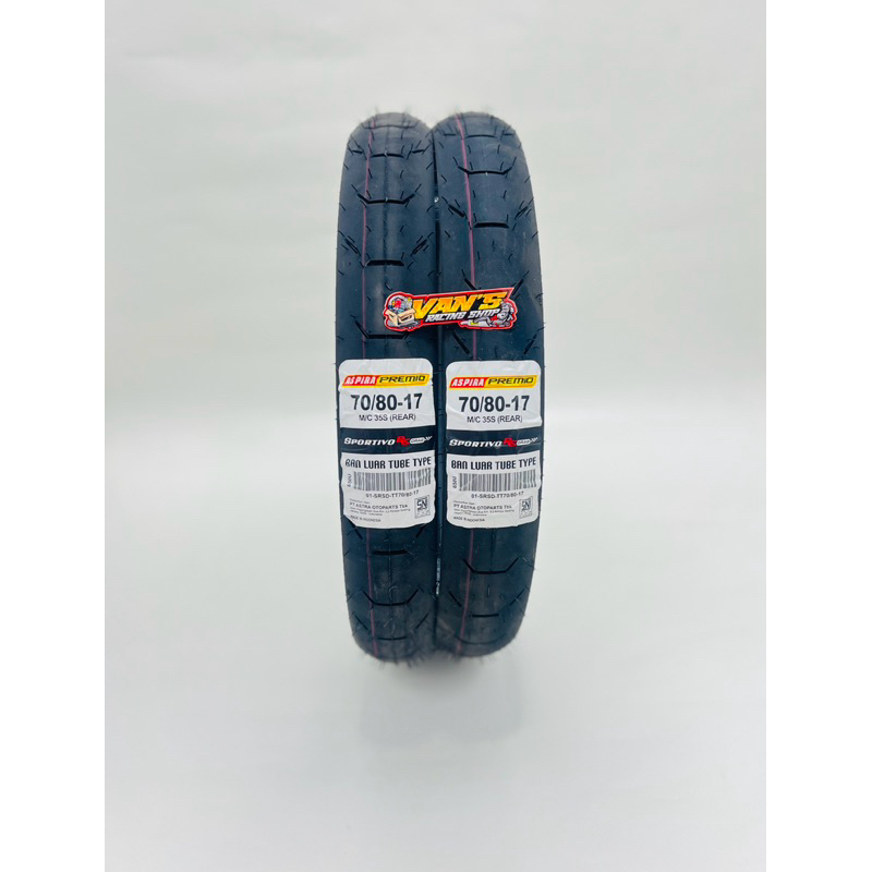 BAN LUAR ASPIRA PREMIO SPORTIVO DRAG TUBETYPE 70/80-17 SOFT COMPOUND DRAG RING 17 / BAN BALAP SOFT C