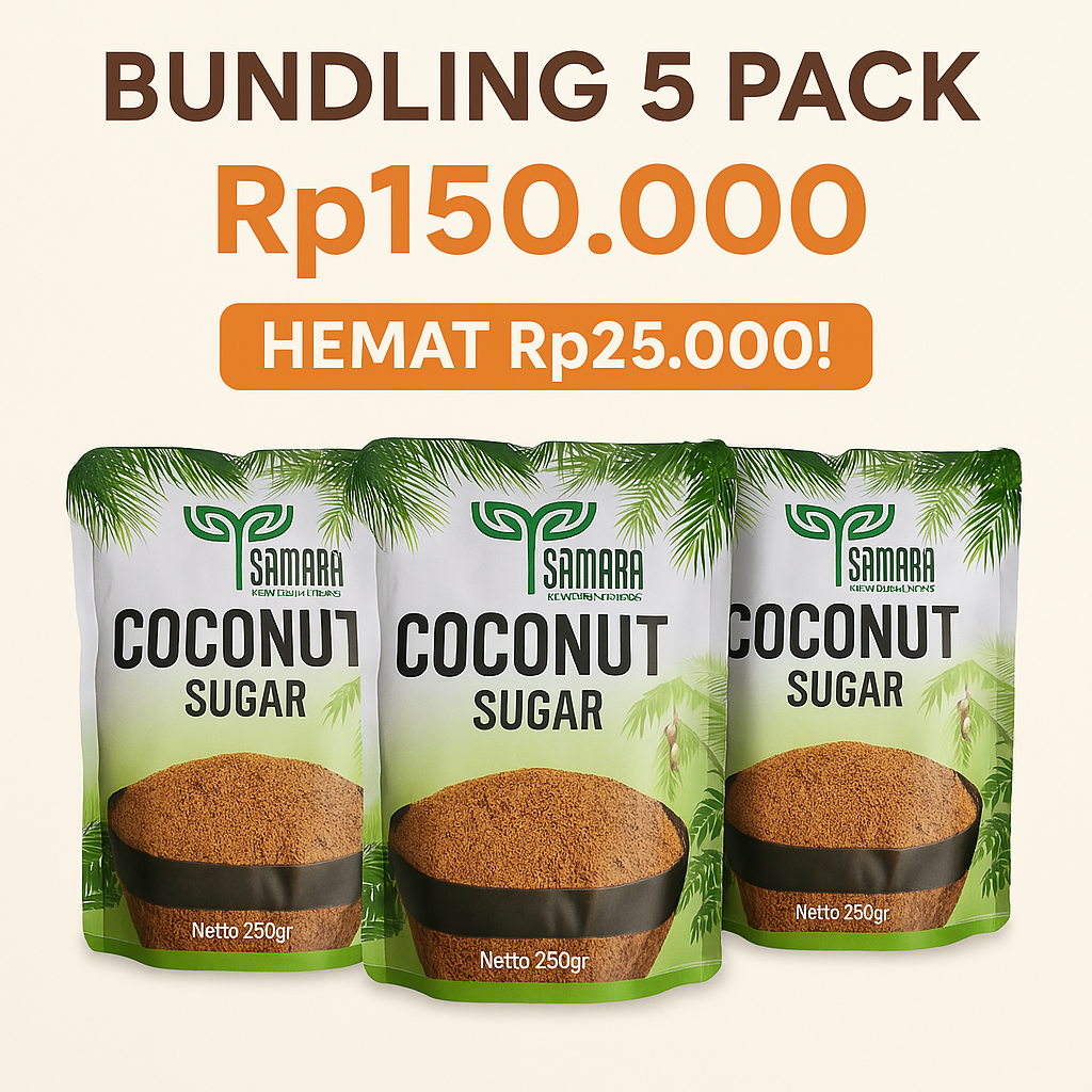 

SAMARA Gula Kelapa Premium 5 Pack (5 x 300gr) – Harga Hemat, Manis Alami & Aman