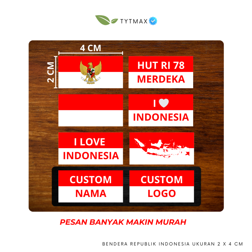 

Stiker Bendera Indonesia Custom 2x4cm FREE BONUS random - Kertas Kustom - Paper, Stationery Merah Putih