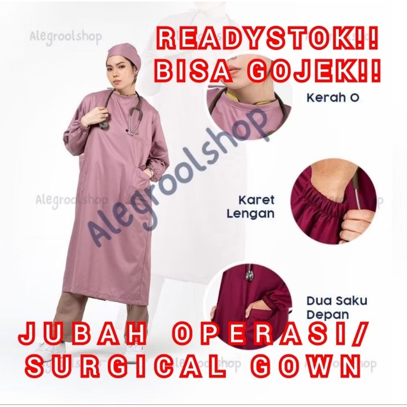 ( READYSTOK)JUBAH OPERASI Surgical Gown Katun Jepang Premium