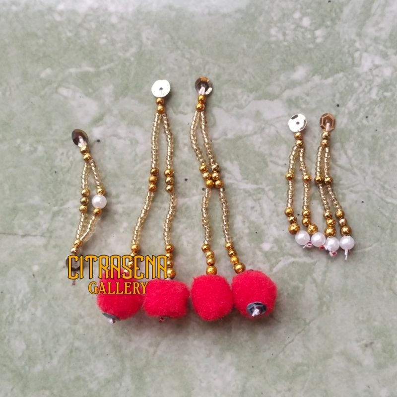 Set anting purwa kuning mas wayang golek