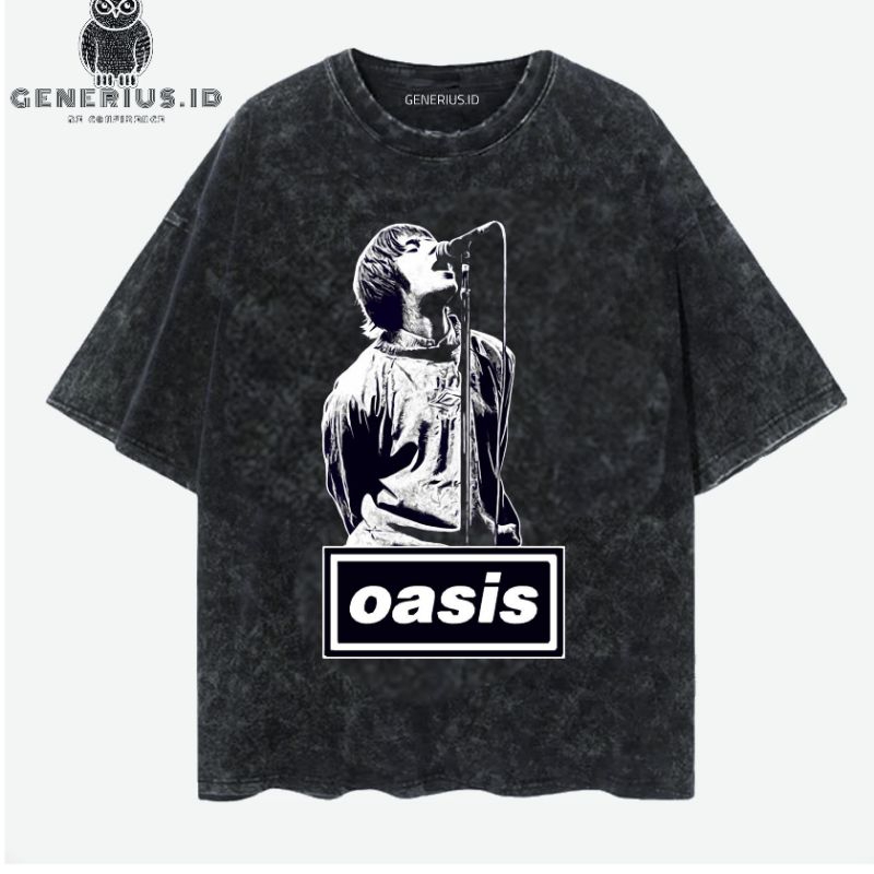 Kaos oversize washing band oasis vintage tee