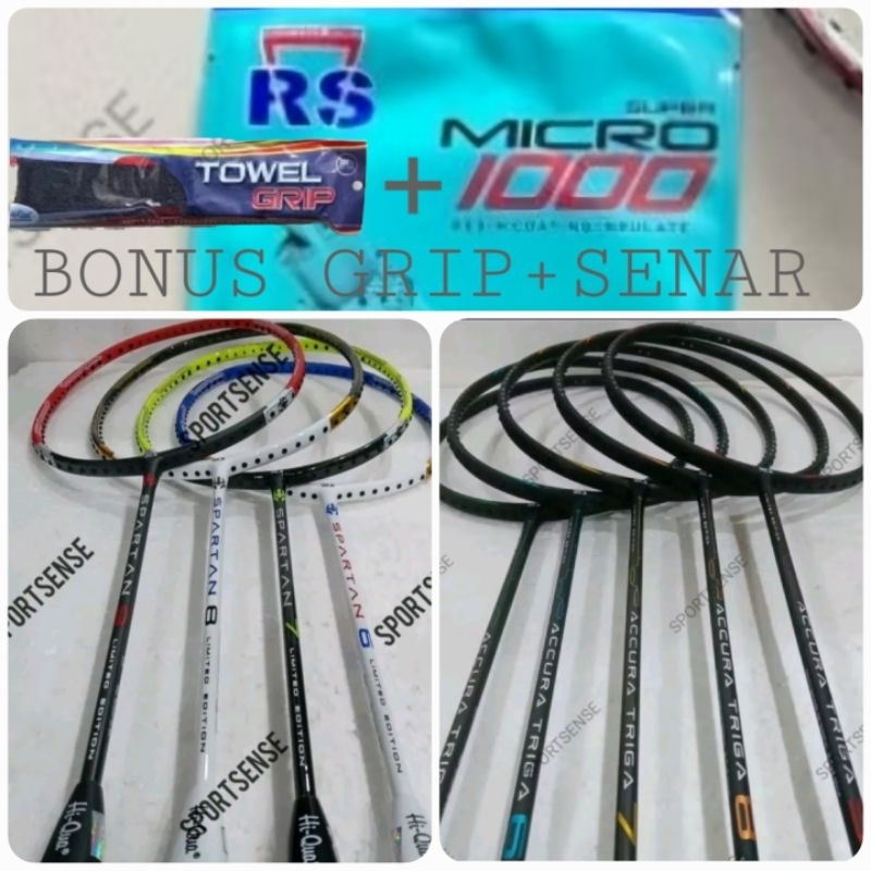 Raket Bulutangkis Badminton HI QUA Hiqua Hq Hi-Qua Spartan 6 7 8 9 dan Acura Triga 5 6 7 8 9  limite