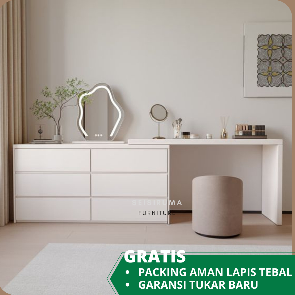 Meja Samping Tempat Tidur Kamar Lemari Laci Bedside Table Kecil Minimalis Drawer Rak Modern Rias