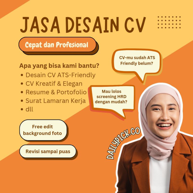 JASA DESAIN CV / ATS FRIENDLY CEPAT