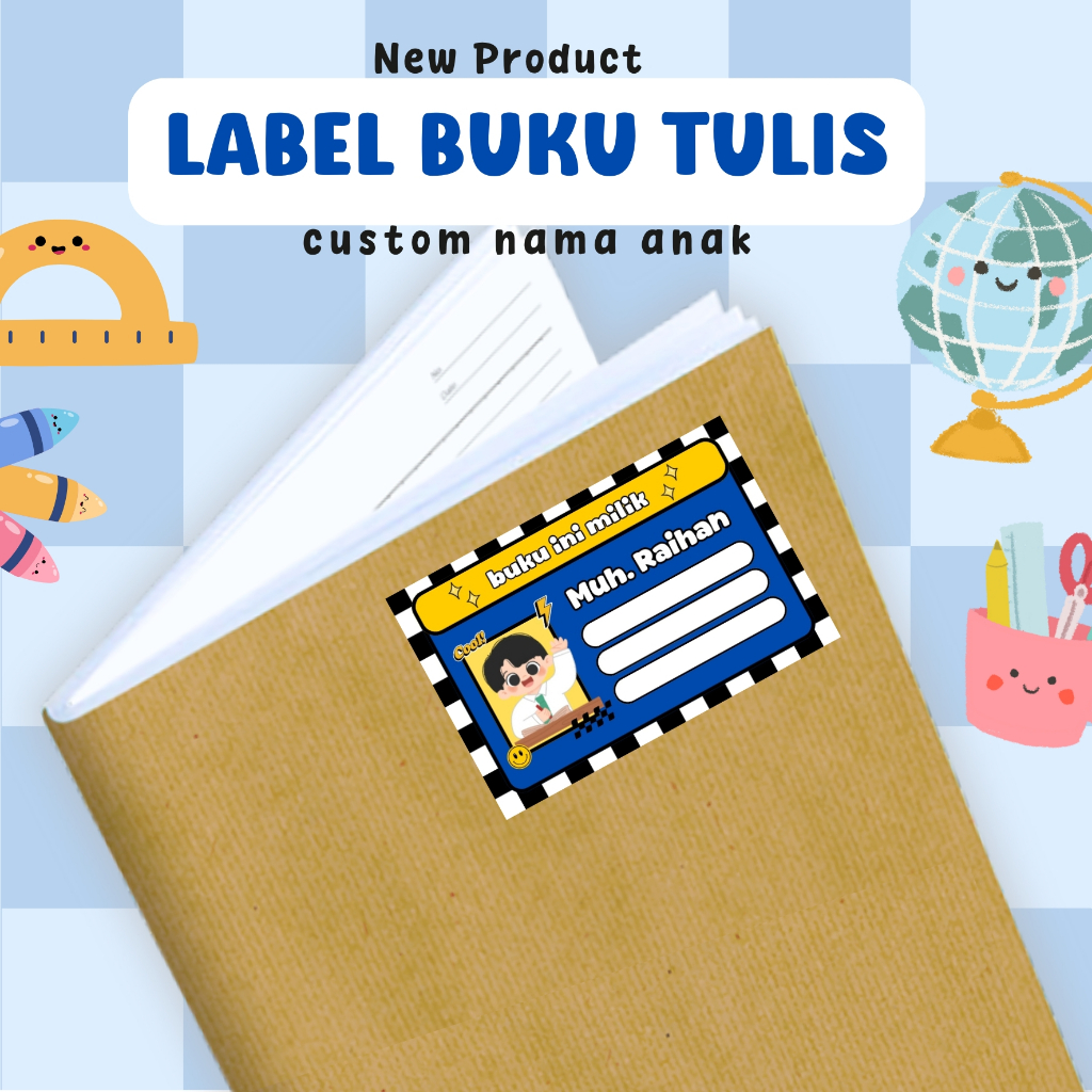 

STIKER LABEL BUKU SEKOLAH PELAJARAN CUSTOM NAMA ANAK LAKI-LAKI BISA PILIH DESAIN