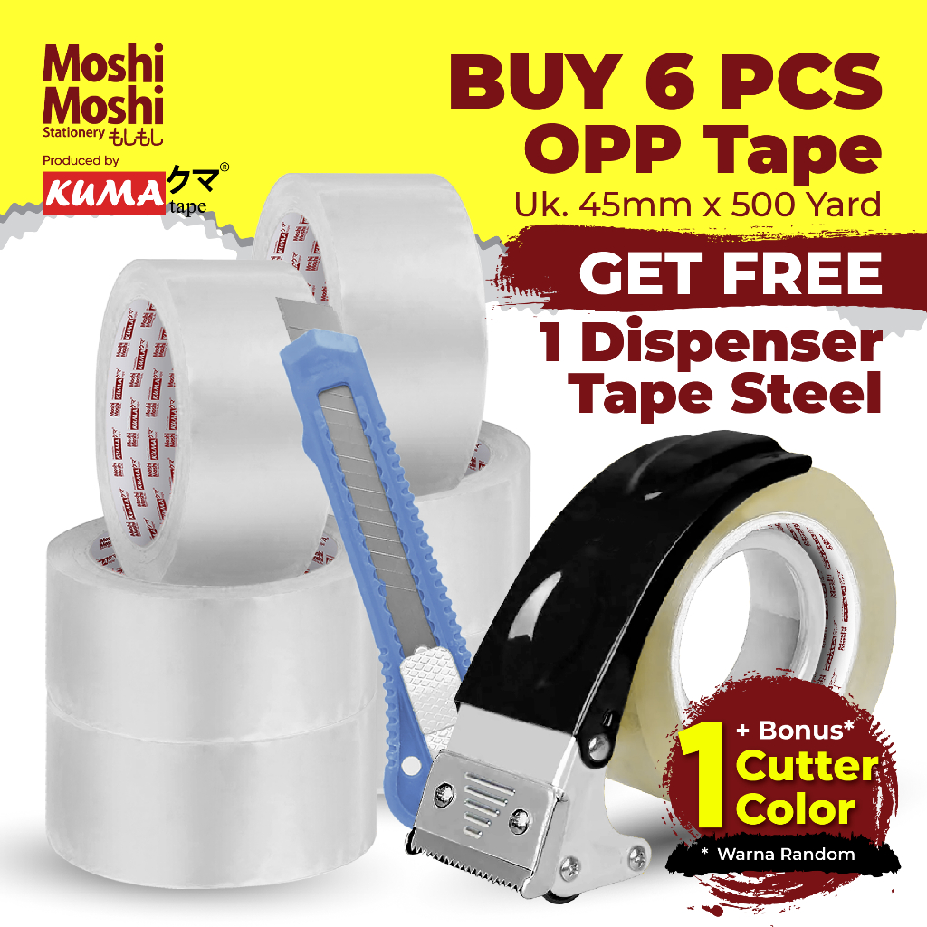 

Lakban Moshi 2 inch 500 Yard Bening Transparan Tape Perekat Kuat