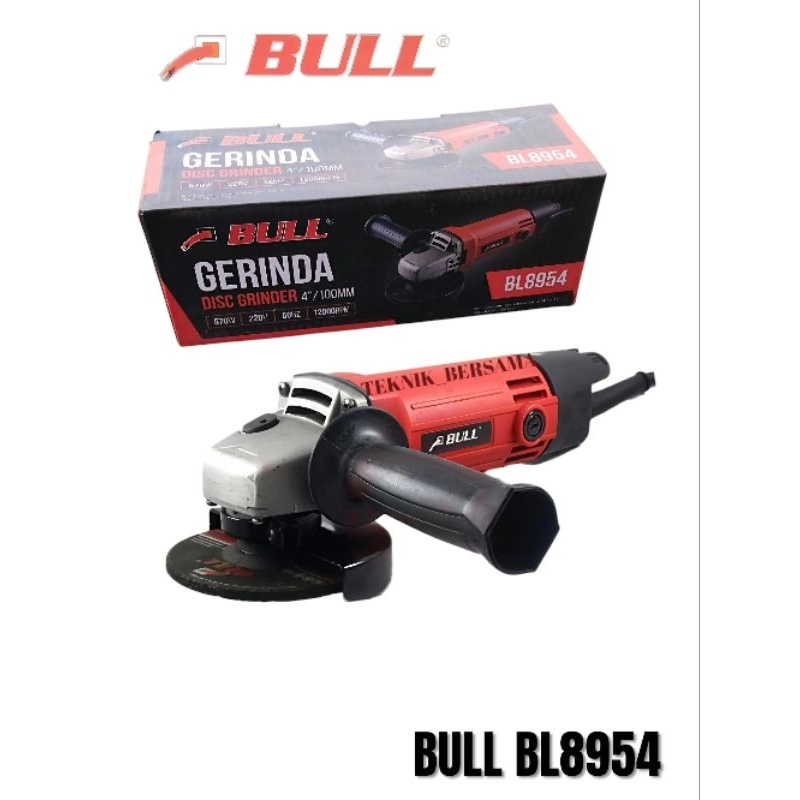 BULL BL-8954/Mesin Gerinda Grinda Tangan Bull BL8954/Angle Grinder  4inch