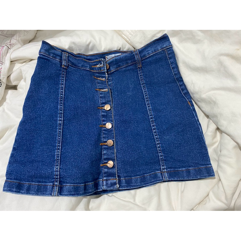 preloved brand new rok celana skort jeans biru merk ckey jeans