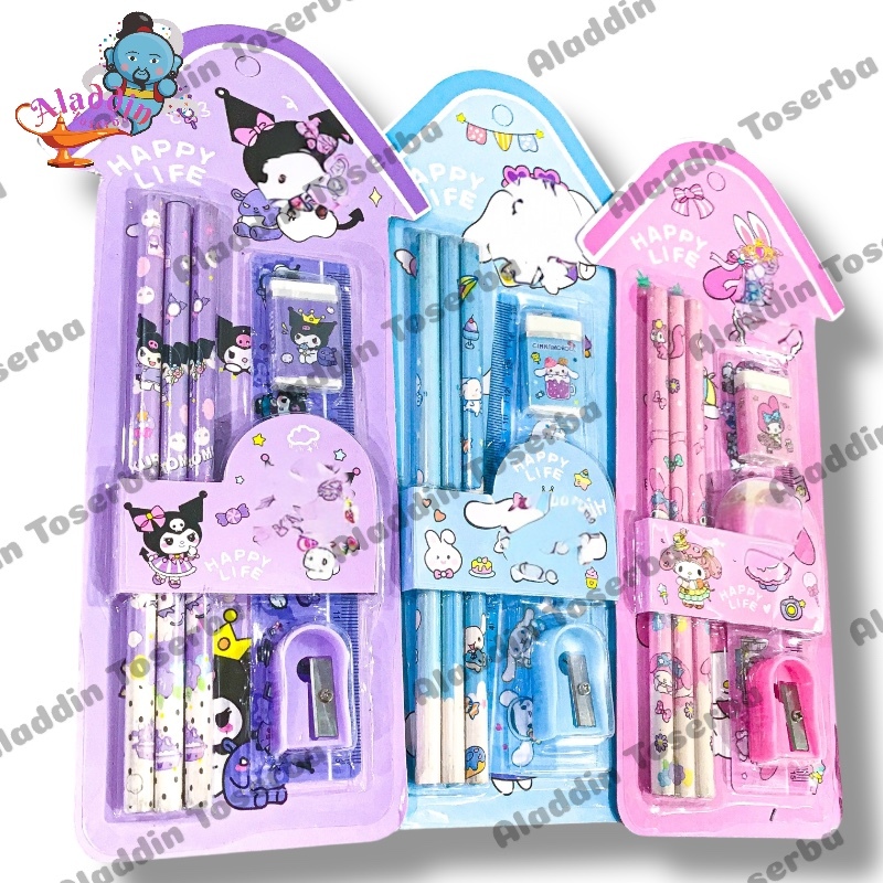 

ALAT TULIS ANAK (5 IN 1) DAN (6 IN 1) MOTIF KARAKTER CINAMOROL POCHACHO KUROMI MELODY SANRIO - PENSIL HB SET 5 IN 1 DAN 6 IN 1KARAKTER