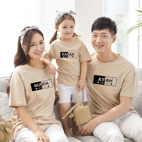 Herlin Collection_Kaos Couple Ayah Bunda Kakak Adek Kaos Family Baju Pasangan Keluarga Lengan Pendek