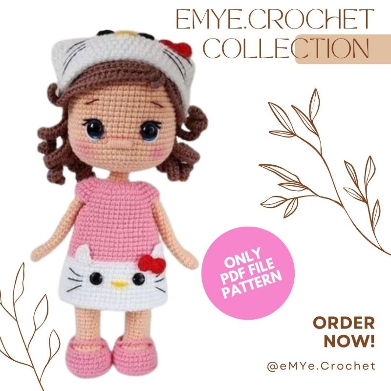 Hello Kitty Amigurumi (Pdf File Pattern/Pola Amigurumi)