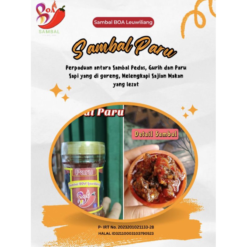 

Sambal Paru - Sambal BOA Leuwiliang