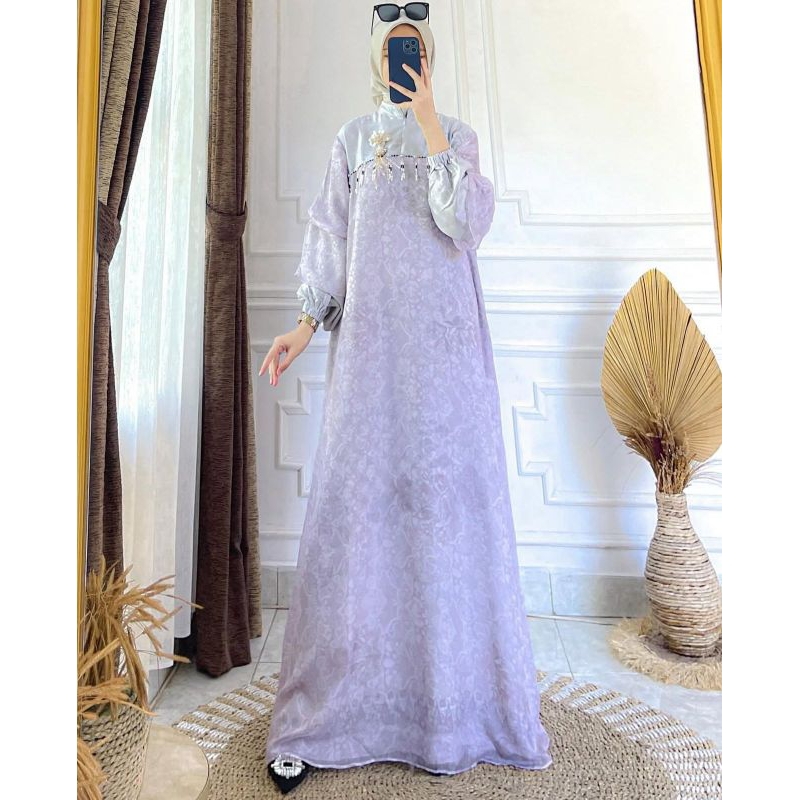 DRESS/GAMIS KATUN SUTRA PRINT PREMIUM