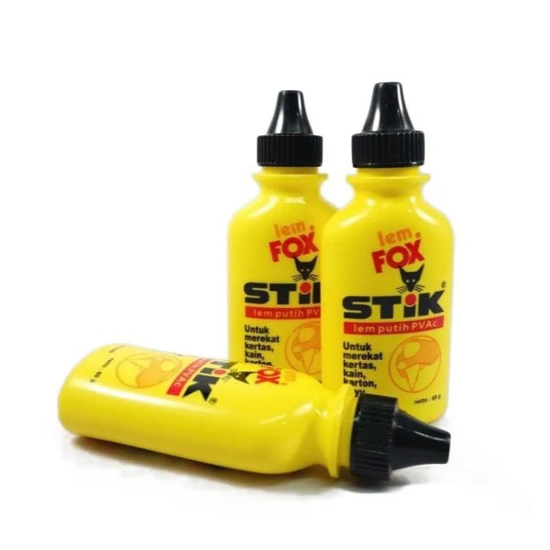 

Lem Fox Stik PVAc Botol Kuning 60 gr | Perekat Kertas Praktis