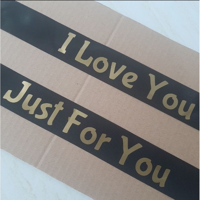 

Tambahan hiasan Buket Tulisan Sticker Pita