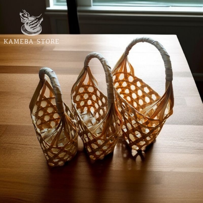 Kameba ID - Tas hampers bambu Tas wadah dodol Tas anyaman bambu mini