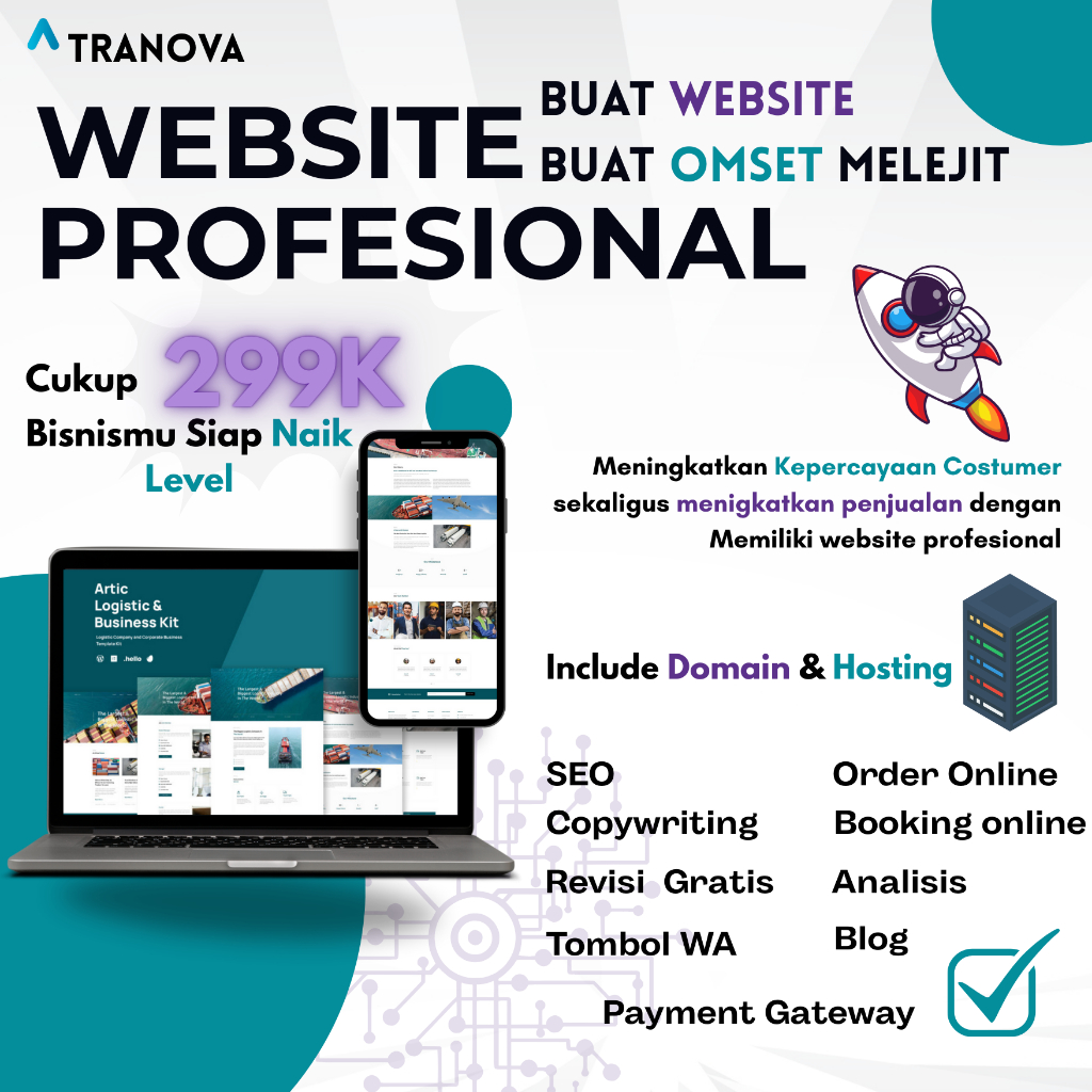 Tranova Website Profesional | Landing Page | Website Profile Bisnis | Jasa pembuatan Web semua jenis
