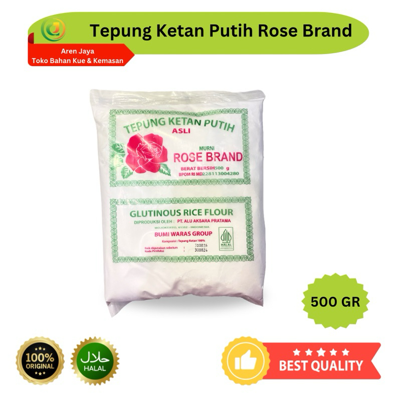 

Tepung Ketan Putih Rose Brand Kemasan 500 Gram Original