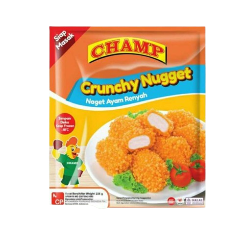 

CHAMP CRUNCHY NUGGET 225GR / NAGET AYAM RENYAH