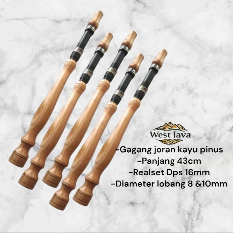 Gagang joran kayu jati polos+Realseat