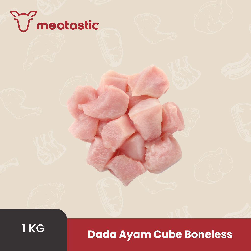 

Dada Ayam Cube Potong Dadu Boneless Tanpa Kulit