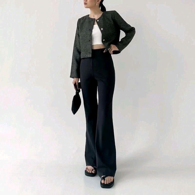 Celana Cutbray Wanita Karet Melar Bahan Scuba Tebal Premium