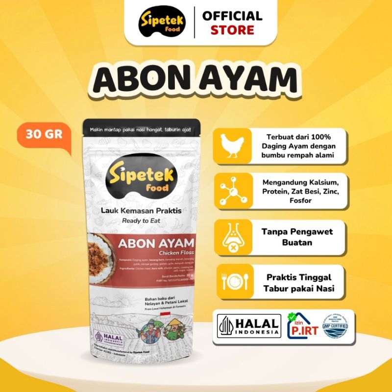

Sipetek-Abon daging Ayam/Sapi Asli 25gr