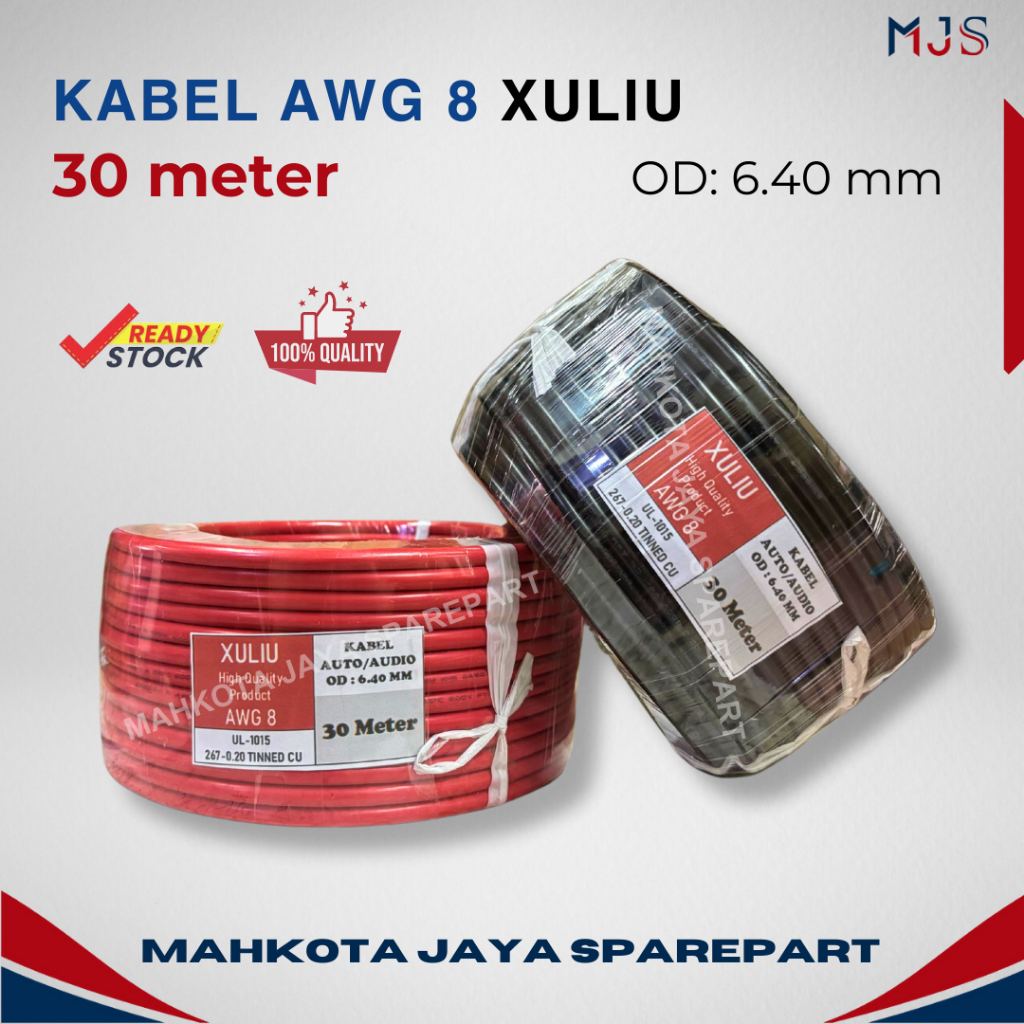 Kabel AWG 8 XULIU 30 meter / merah / hitam