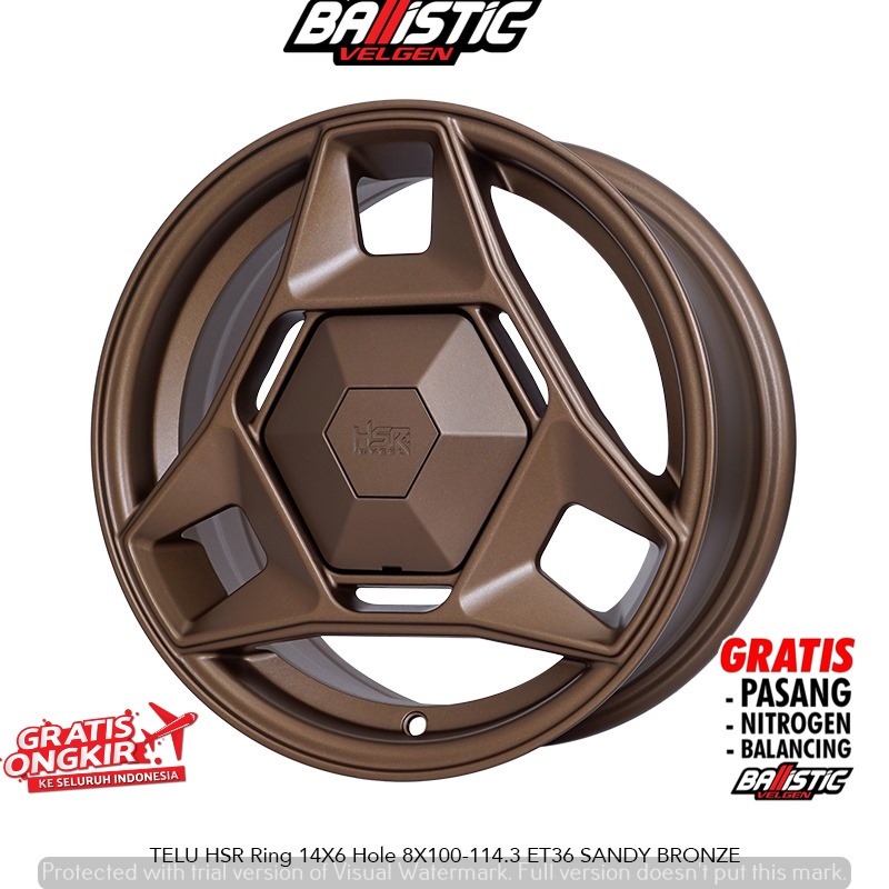 Velg Mobil Racing HSR Telu R14 Untuk Mobil Futura Kijang Super Karimun Estilo Ring 14
