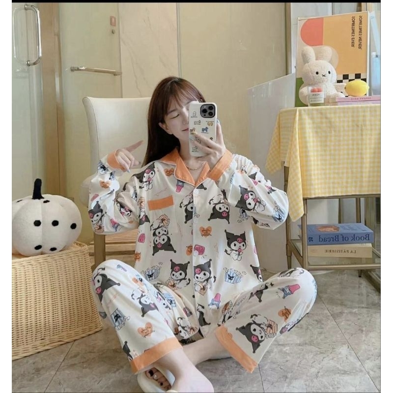 PIYAMA IMPORT PP KANCING KUROMI ORANGE