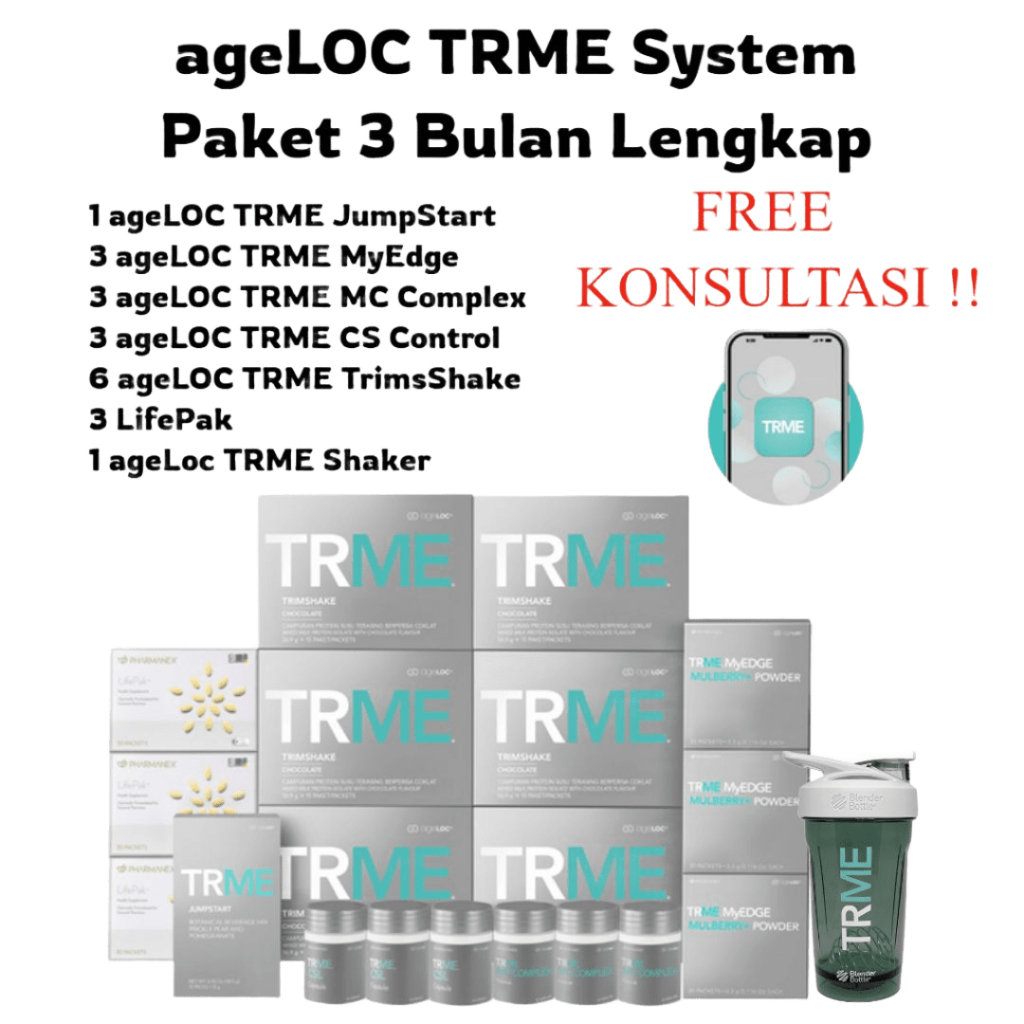ageLOCC® TRMEe® System Pengelolaan Berat Badan NU SKINN 90 hari 3 Bulan TR-90 V2 / Supplement Diet K