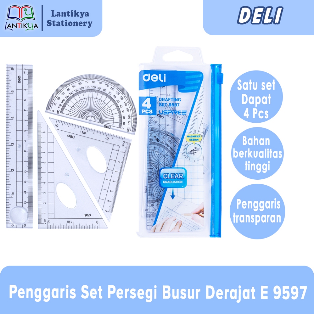 

Deli Set penggaris Ruler Set E9597